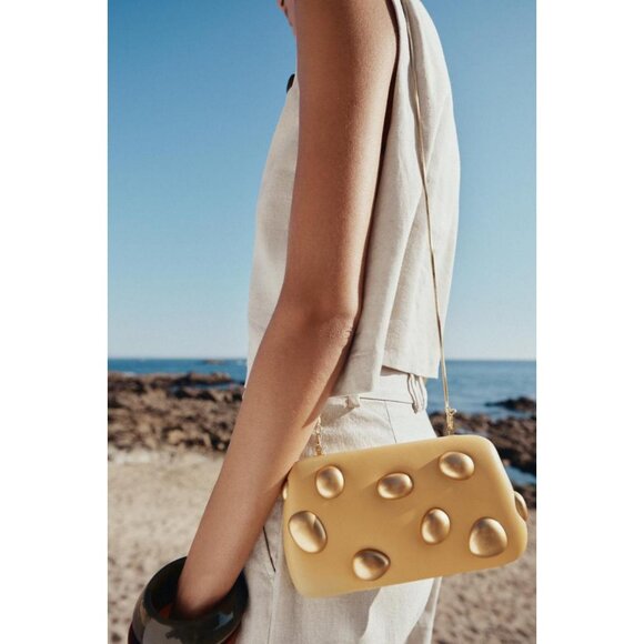 ZARA CLUTCH WITH METAL APPLIQUÉS - Picture 2 of 6